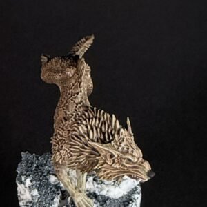 IMG_1878 Three fenrisian wolves miniatures standing on rocky, snow-covered