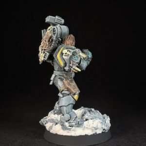 Space Wolves Wolf Scout Gunner_1949 Painted Space Wolves Wolf Scout Gunner with plasma gun on snowy base