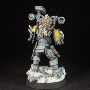 Space Wolves Wolf Scout Gunner_1950 Painted Space Wolves Wolf Scout Gunner with plasma gun on snowy base