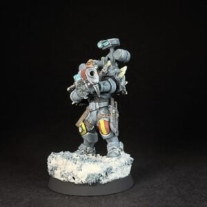 Space Wolves Wolf Scout Gunner_1953 Painted Space Wolves Wolf Scout Gunner with plasma gun on snowy base