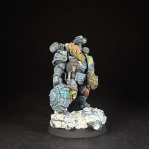 Space Wolves Wolf Scout Trapmaster _1956 Painted Space Wolves Wolf Scout Trapmaster with plasma pistol and combat blade on snowy base