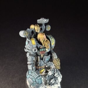 Space Wolves Wolf Scout Trapmaster _1964 Painted Space Wolves Wolf Scout Trapmaster with plasma pistol and combat blade on snowy base
