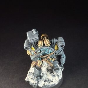 Space Wolves Wolf Scout Trapmaster_1967 Painted Space Wolves Wolf Scout Trapmaster with plasma pistol and combat blade on snowy base