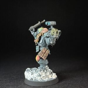 Painted Wolf Scout Hunter_2030 Painted Wolf Scout Hunter with Plasma Pistol and Combat Blade on snowy base.