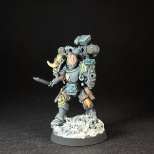 Painted Wolf Scout Fangbearer_2031 Painted Wolf Scout Fangbearer with Absolvor Bolt Pistol and Combat Blade on snowy base.