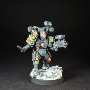 Painted Wolf Scout Fangbearer_2032 Painted Wolf Scout Fangbearer with Absolvor Bolt Pistol and Combat Blade on snowy base.