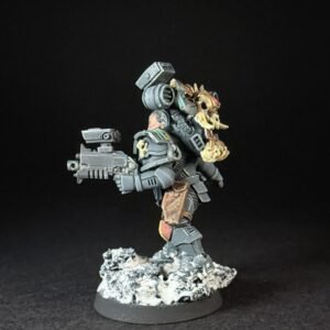 Painted Wolf Scout Fangbearer_2037 Painted Wolf Scout Fangbearer with Absolvor Bolt Pistol and Combat Blade on snowy base.