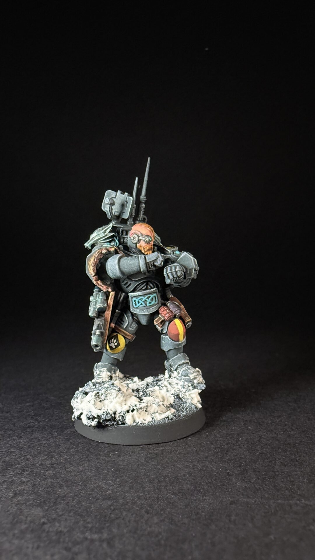 Painted Wolf Scout Frosteye with Instigator Bolt Carbine on a snowy base.