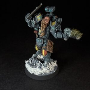Painted Wolf Scout Hunter_2063 Painted Wolf Scout Hunter with Plasma Pistol and Combat Blade on snowy base.