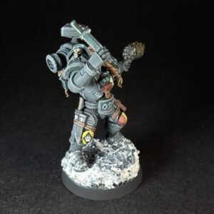 Painted Wolf Scout Hunter_2065 Painted Wolf Scout Hunter with Plasma Pistol and Combat Blade on snowy base.