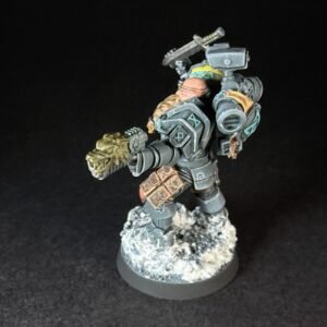 Painted Wolf Scout Hunter_2069 Painted Wolf Scout Hunter with Plasma Pistol and Combat Blade on snowy base.