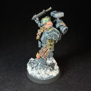 Painted Wolf Scout Hunter_2070 Painted Wolf Scout Hunter with Plasma Pistol and Combat Blade on snowy base.