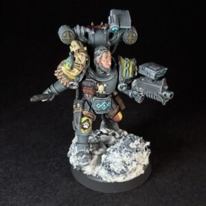 Painted Wolf Scout Fangbearer_2072 Painted Wolf Scout Fangbearer with Absolvor Bolt Pistol and Combat Blade on snowy base.