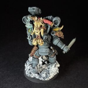 Painted Wolf Scout Fangbearer_2075 Painted Wolf Scout Fangbearer with Absolvor Bolt Pistol and Combat Blade on snowy base.