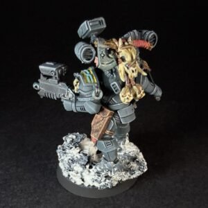 Painted Wolf Scout Fangbearer_2076 Painted Wolf Scout Fangbearer with Absolvor Bolt Pistol and Combat Blade on snowy base.