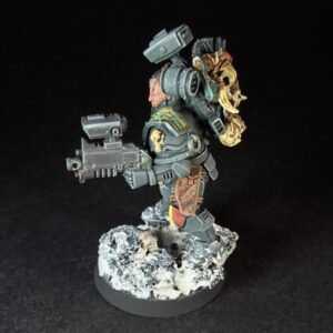 Painted Wolf Scout Fangbearer_2077 Painted Wolf Scout Fangbearer with Absolvor Bolt Pistol and Combat Blade on snowy base.