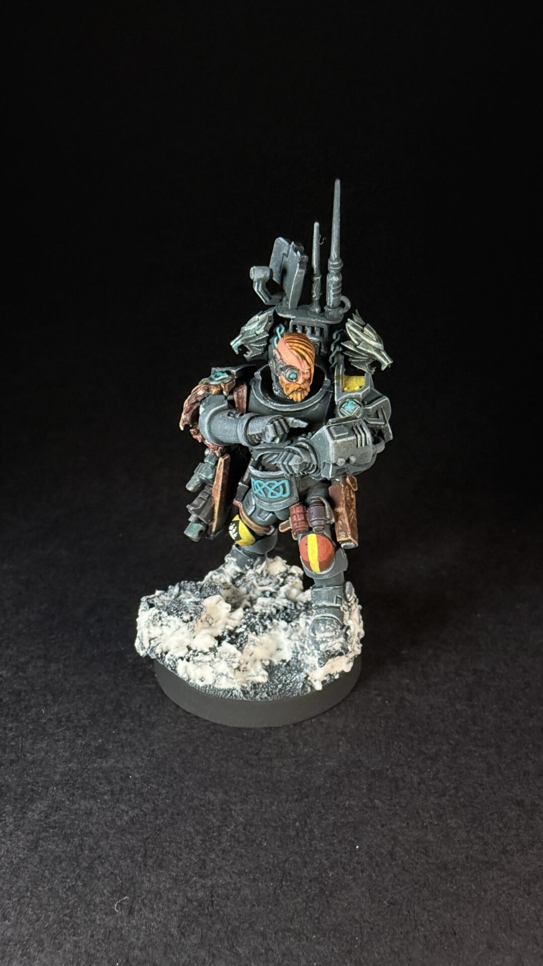 Painted Wolf Scout Frosteye with Instigator Bolt Carbine on a snowy base.
