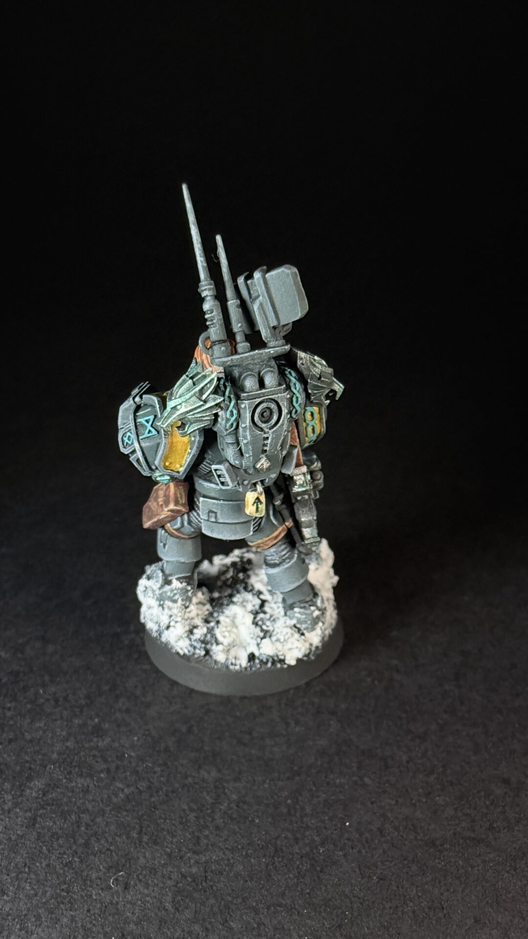 Painted Wolf Scout Frosteye with Instigator Bolt Carbine on a snowy base.